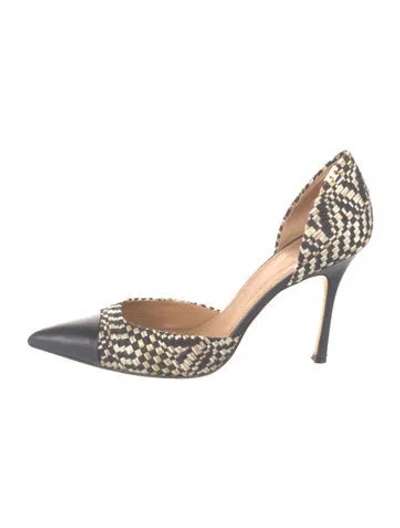 Pre-owned Tory Burch Plaid Print D'orsay Pumps