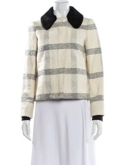 Pre-owned Tory Burch Plaid Print Jacket