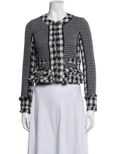 Pre-owned Tory Burch Plaid Print Jacket In Multicolor