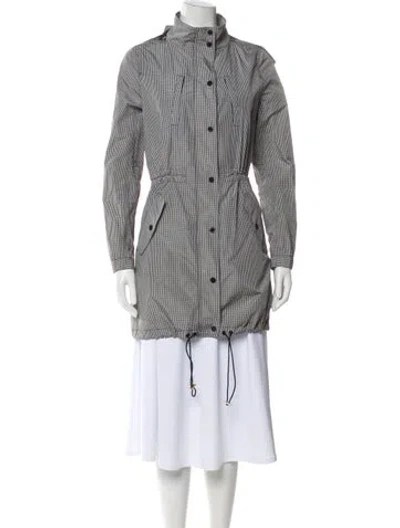 Pre-owned Tory Burch Plaid Print Jacket In White