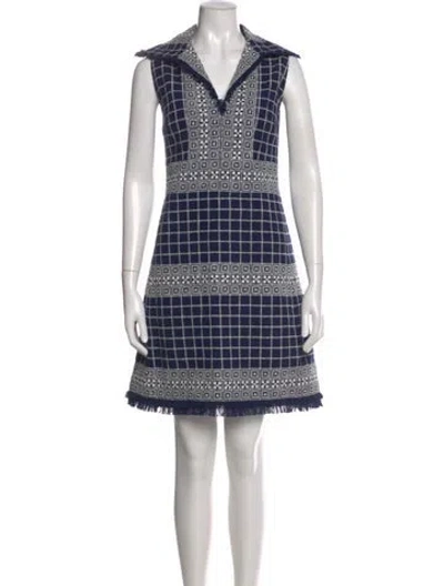 Pre-owned Tory Burch Plaid Print Knee-length Dress In Multi
