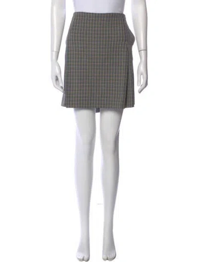 Pre-owned Tory Burch Plaid Print Knee-length Shorts In Green