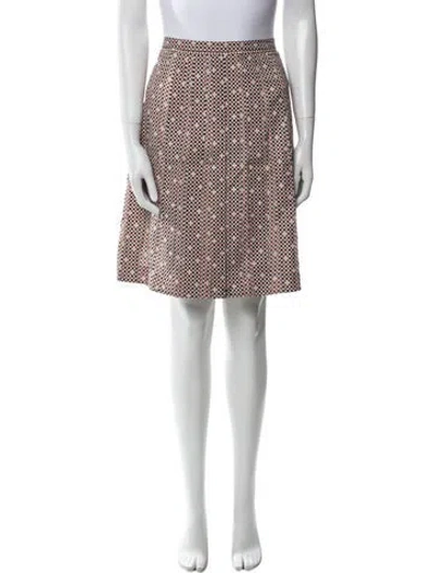 Pre-owned Tory Burch Plaid Print Knee-length Skirt In Black