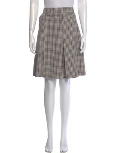 Pre-owned Tory Burch Plaid Print Knee-length Skirt In Multi
