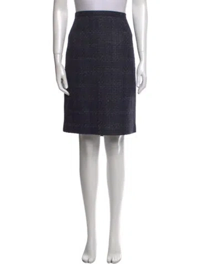 Pre-owned Tory Burch Plaid Print Knee-length Skirt In Neutral