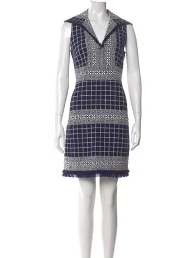 Pre-owned Tory Burch Plaid Print Mini Dress In Multi