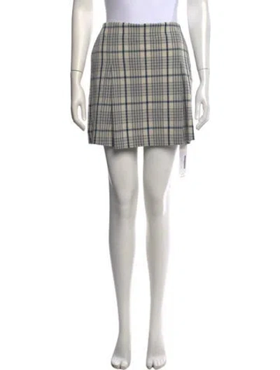 Pre-owned Tory Burch Plaid Print Mini Shorts In Blue
