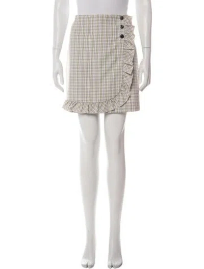 Pre-owned Tory Burch Plaid Print Mini Shorts In Green