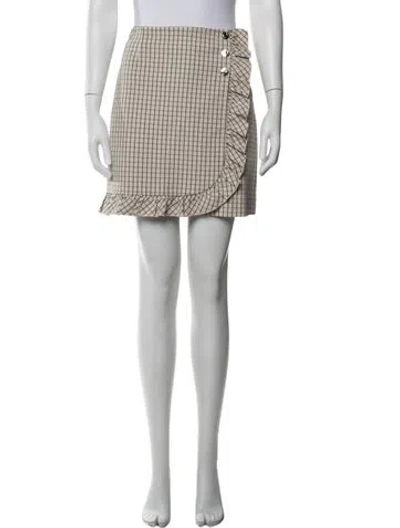 Pre-owned Tory Burch Plaid Print Mini Skirt In Multicolor