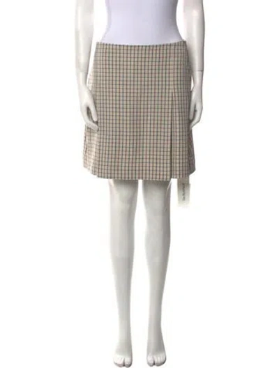 Pre-owned Tory Burch Plaid Print Mini Skirt In Neutral