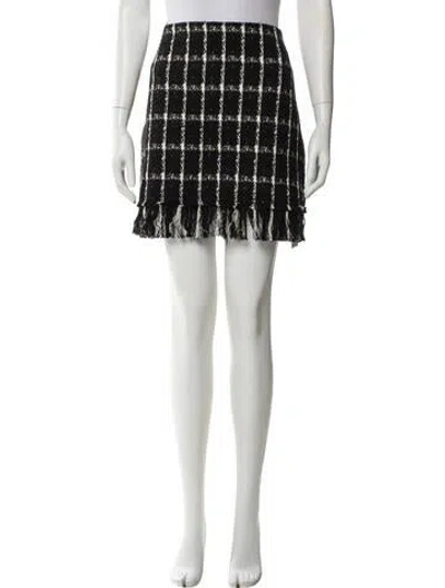 Pre-owned Tory Burch Plaid Print Mini Skirt W/ Tags In Black