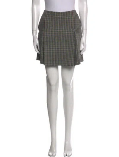 Pre-owned Tory Burch Plaid Print Mini Skirt W/ Tags In Neutral