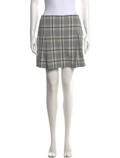 Pre-owned Tory Burch Plaid Print Mini Skirt W/ Tags In Neutral