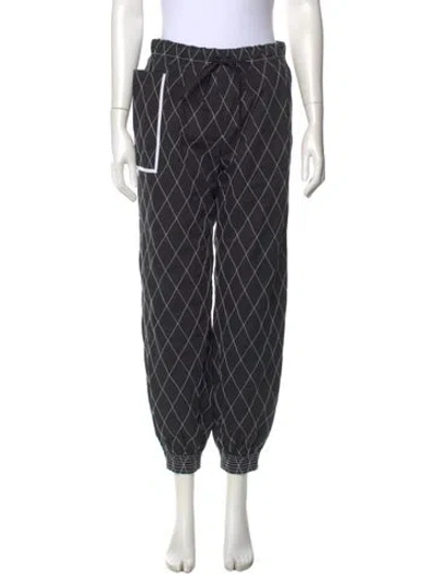 Pre-owned Tory Burch Plaid Print Skinny Leg Pants In Multi