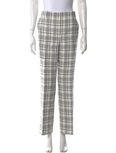 Pre-owned Tory Burch Plaid Print Straight Leg Pants