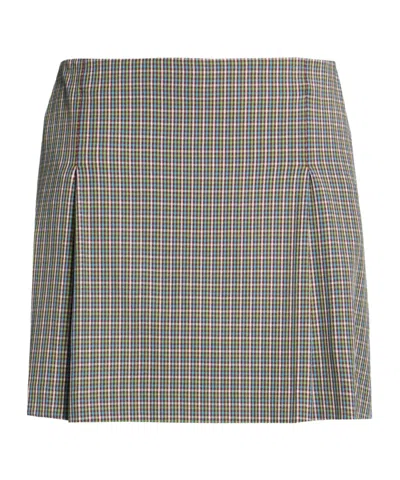 Tory Burch Plaid Skirt In Gray