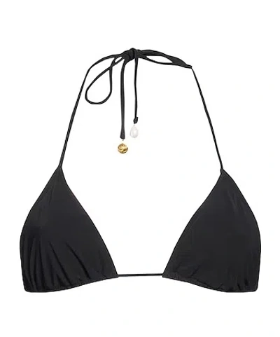 Tory Burch Plain Colour Bikini Tops In Black