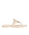 Tory Burch Plain Colour Flip Flops In Nude