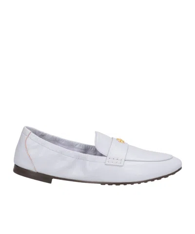 Tory Burch Plain Colour Loafers In White
