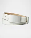 Tory Burch Plate Leather Belt In Blanc