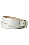 Tory Burch Plate Leather Belt In Blanc