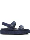 Tory Burch Kira Intrecciato Sandals In Blue