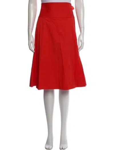 Pre-owned Tory Burch Pleated Accents Knee-length Skirt In Multi