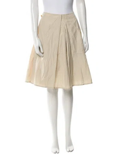 Pre-owned Tory Burch Pleated Accents Knee-length Skirt In Neutral