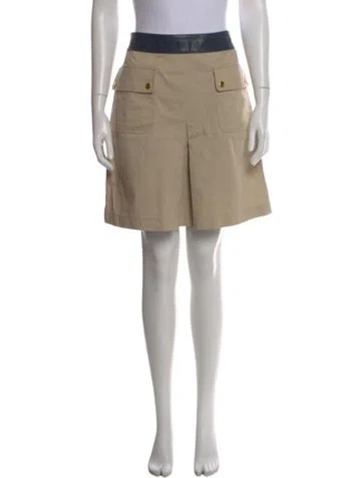 Pre-owned Tory Burch Pleated Accents Knee-length Skirt In Neutral