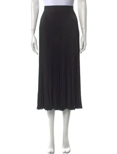 Pre-owned Tory Burch Pleated Accents Midi Length Skirt In Black