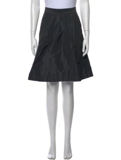Pre-owned Tory Burch Pleated Accents Midi Length Skirt In Black