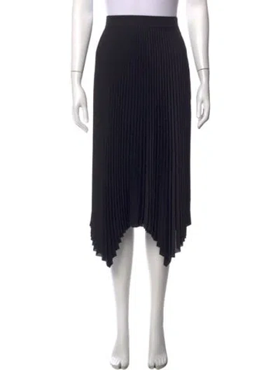 Pre-owned Tory Burch Pleated Accents Midi Length Skirt In Black