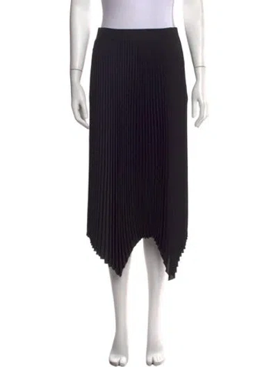 Pre-owned Tory Burch Pleated Accents Midi Length Skirt In Black