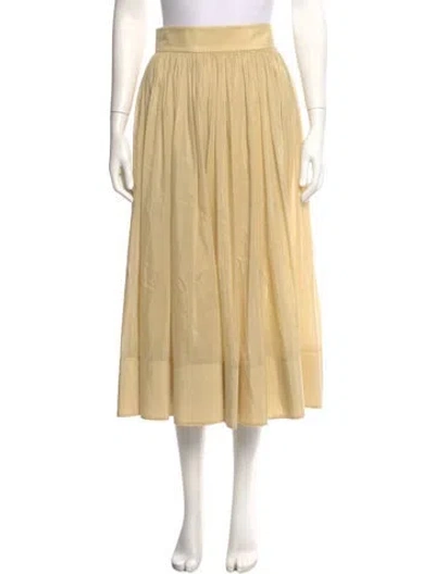 Pre-owned Tory Burch Pleated Accents Midi Length Skirt In Neutral