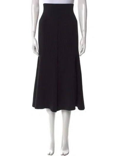 Pre-owned Tory Burch Pleated Accents Midi Length Skirt W/ Tags In Black