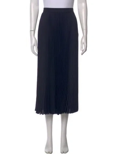 Pre-owned Tory Burch Pleated Accents Midi Length Skirt W/ Tags In Black
