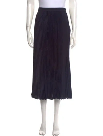 Pre-owned Tory Burch Pleated Accents Midi Length Skirt W/ Tags In Black