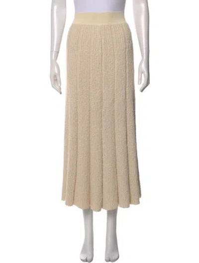 Pre-owned Tory Burch Pleated Accents Midi Length Skirt W/ Tags In Neutral