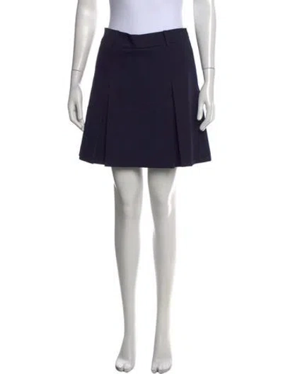 Pre-owned Tory Burch Pleated Accents Mini Skirt In Black