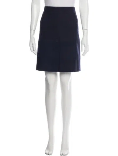 Pre-owned Tory Burch Pleated Accents Mini Skirt In Blue