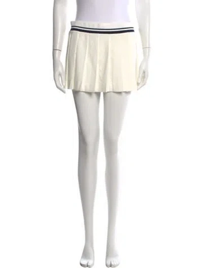 Pre-owned Tory Burch Pleated Accents Mini Skirt In Neutrals