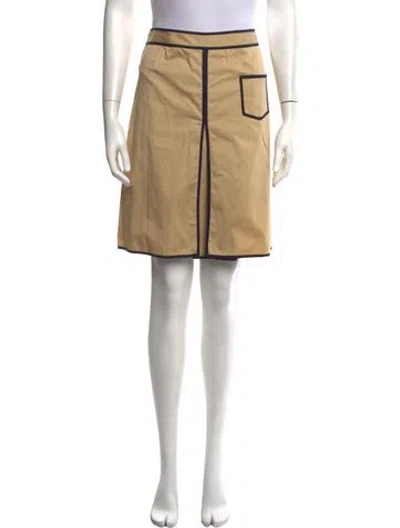 Pre-owned Tory Burch Pleated Accents Mini Skirt In Neutrals