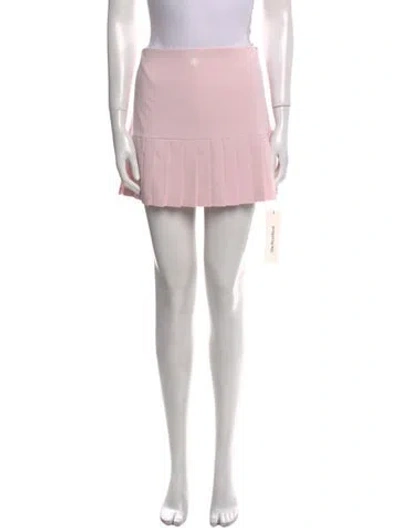 Pre-owned Tory Burch Pleated Accents Mini Skirt In Pink