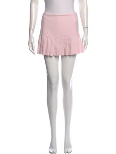 Pre-owned Tory Burch Pleated Accents Mini Skirt In Pink