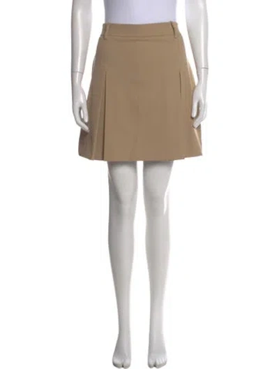 Pre-owned Tory Burch Pleated Accents Mini Skirt W/ Tags In Neutral