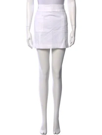 Pre-owned Tory Burch Pleated Accents Mini Skirt In White