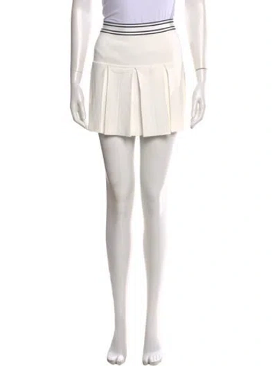 Pre-owned Tory Burch Pleated Accents Mini Skirt In White