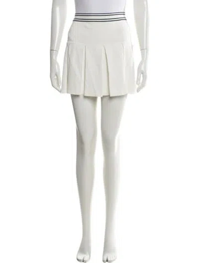 Pre-owned Tory Burch Pleated Accents Mini Skirt In White