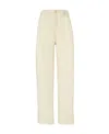 Tory Burch Pleated Button Denim Trousers In Nude