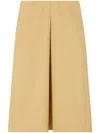 Tory Burch Pleated Cotton Midi Skirt In Metallic